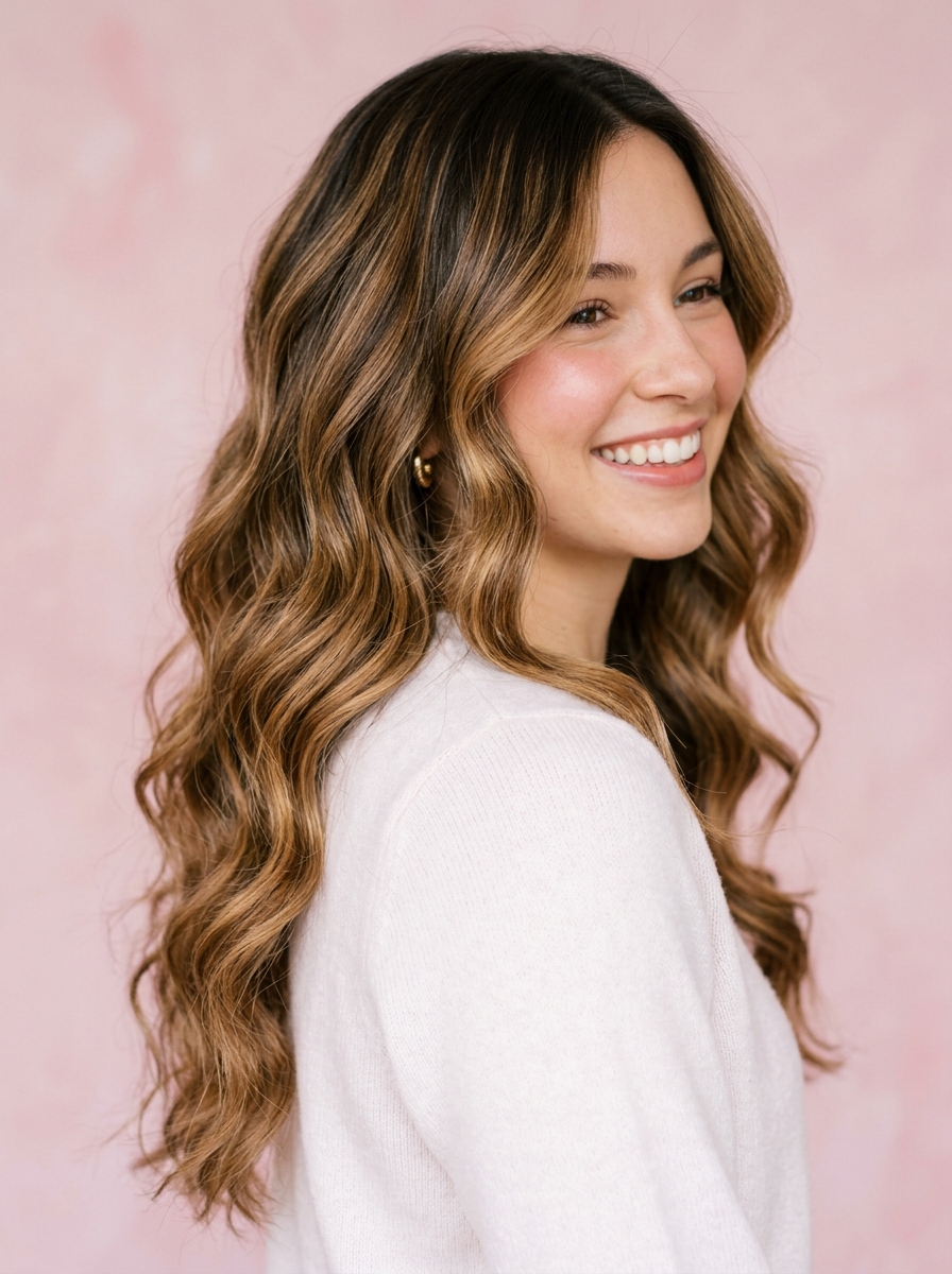 Frisch geschnittene Haare mit weichen Wellen