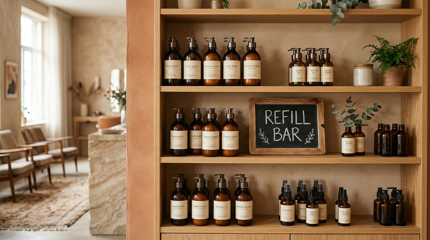 Refill-Bar mit Pflegeprodukten zum Nachfüllen